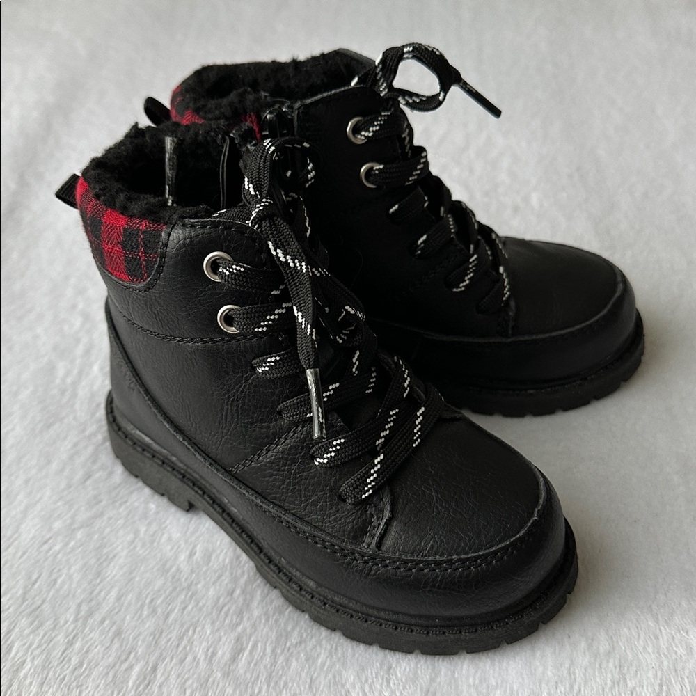 Carter’s Unisex Toddler Vegan Leather Buffalo Plaid Print Boots